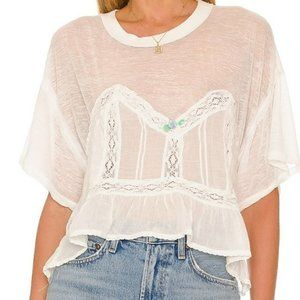 NWT Free People Women's Fall In Love Tee  (XS, XL) Ivory